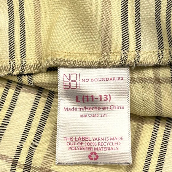Yellow Plaid Pleated Mini Skirt size L - Picture 3 of 3